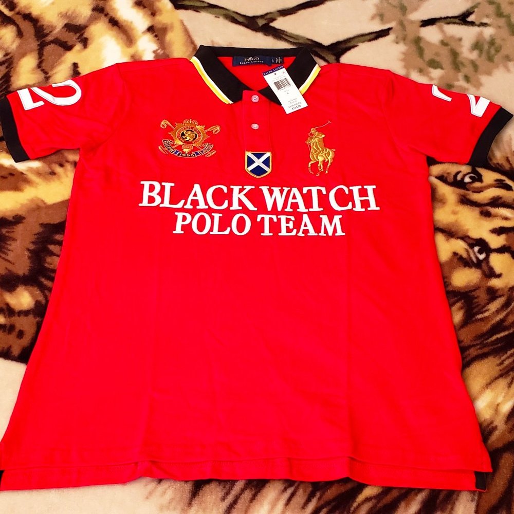 Polo Ralph Lauren Big Pony Blackwatch Polo Team Crest Men's Large NWT